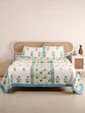 MUGHAL MEHRAB GARDEN HAND BLOCK PRINT QUILTED BEDCOVER /COMFORTER