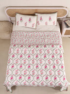 GULNAAR MUGHAL JAAL  HAND BLOCK PRINT QUILTED BEDCOVER /COMFORTER