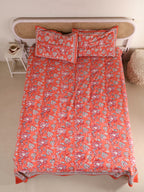 CLASSIC JAIPUR FLORAL PRINT HAND BLOCK PRINT COTTON BEDSHEET WITH PILLOW COVER