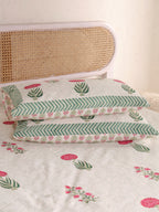 Hand Block Print Jaipuri Cotton Bedsheet With Two Reversible Pillow Cover