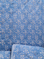 DEEP BLUE DANIM  PRINT HAND BLOCK PRINT COTTON BEDSHEET WITH PILLOW COVER