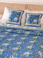 ROYAL INDIGO GLORY HAND BLOCK PRINT REVERSIBLE COTTON QUILT/RAZAI