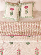 IMPERIAL MUGAL MOTIF HAND BLOCK PRINT REVERSIBLE COTTON QUILT/RAZAI