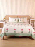IMPERIAL MUGAL MOTIF HAND BLOCK PRINT REVERSIBLE COTTON QUILT/RAZAI