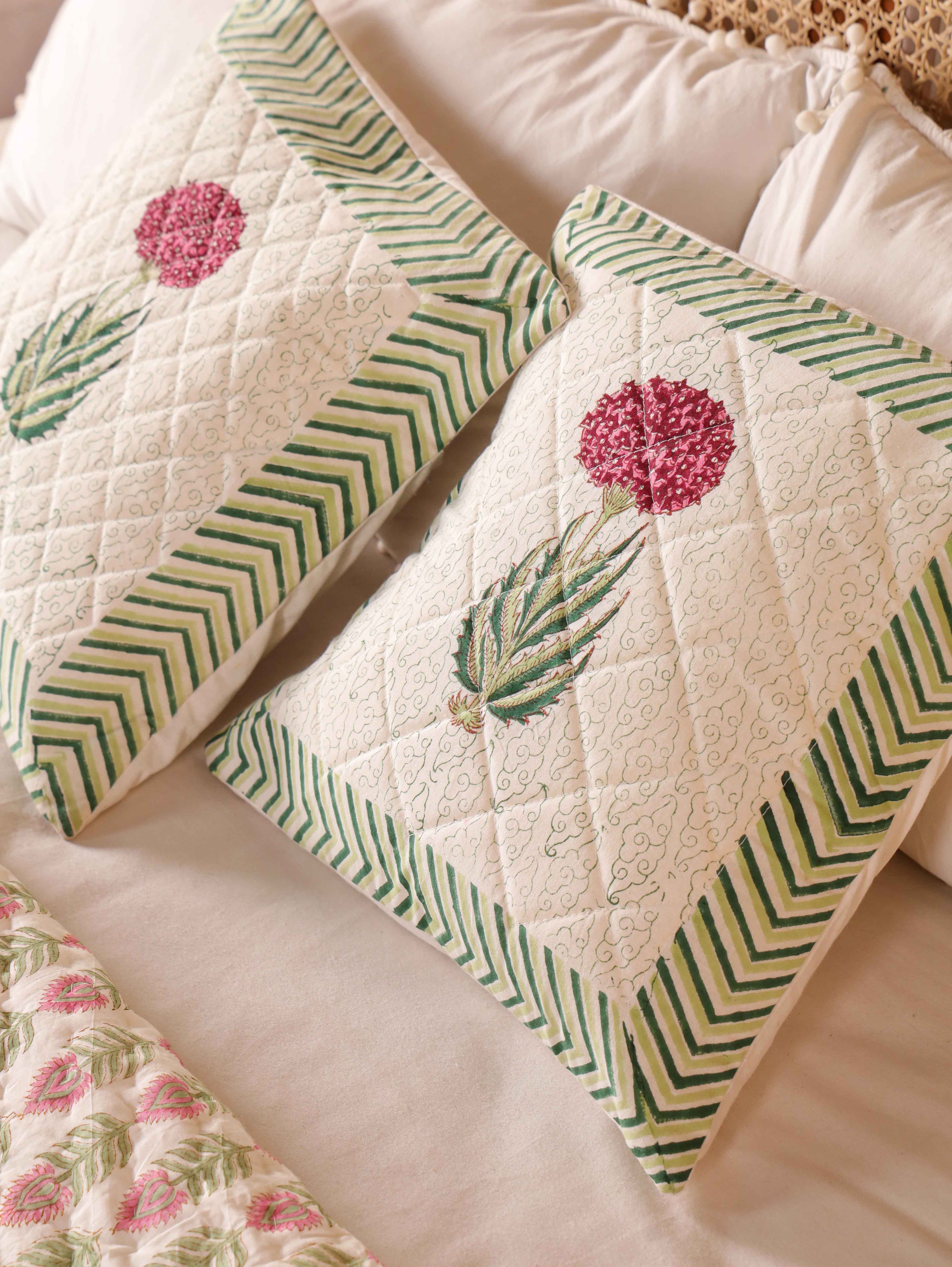 IMPERIAL MUGAL MOTIF HAND BLOCK PRINT REVERSIBLE COTTON QUILT/RAZAI