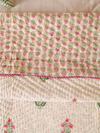 IMPERIAL MUGAL MOTIF HAND BLOCK PRINT REVERSIBLE COTTON QUILT/RAZAI