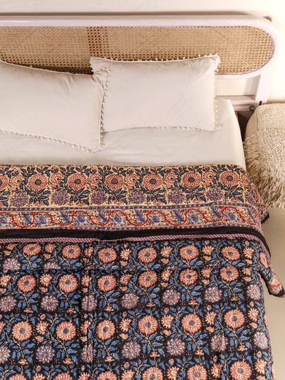 Hand Block Printed Reversible Jaipuri Quilt By Jaipur Hastkar
