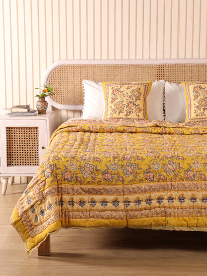 Hand Block Printed Reversible Jaipuri Quilt By Jaipur Hastkar