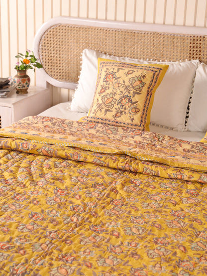 Hand Block Printed Reversible Jaipuri Quilt By Jaipur Hastkar