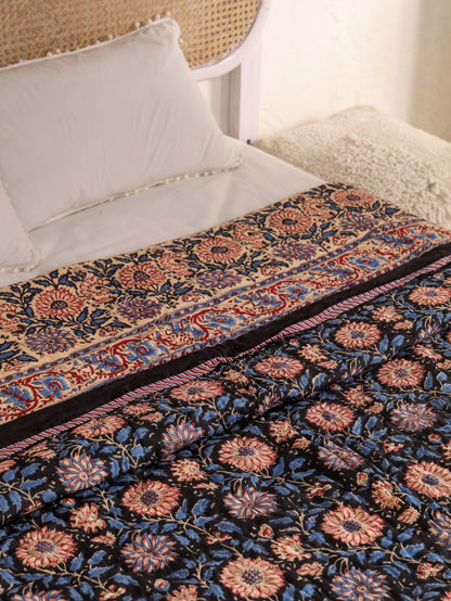 Hand Block Printed Reversible Jaipuri Quilt By Jaipur Hastkar