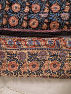 DEEP BLACK FOREST HAND BLOCK PRINT REVERSIBLE COTTON QUILT/RAZAI