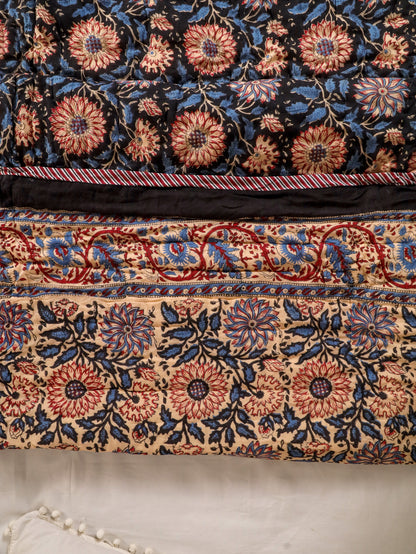 Hand Block Printed Reversible Jaipuri Quilt By Jaipur Hastkar