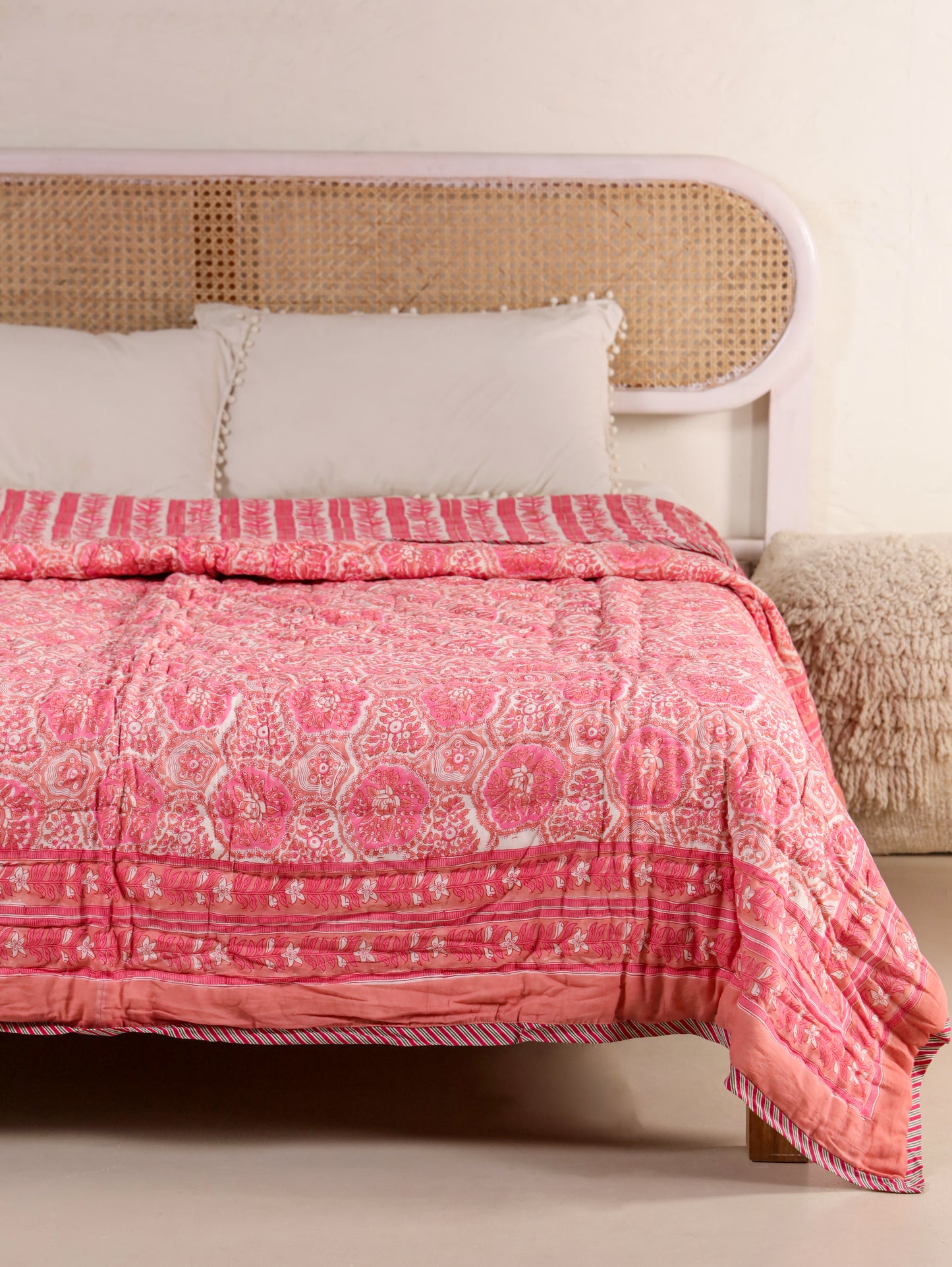 Hand Block Printed Reversible Jaipuri Quilt By Jaipur Hastkar