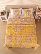 ROYAL GOLDEN GLORY HAND BLOCK PRINT REVERSIBLE COTTON QUILT/RAZAI