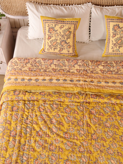 Hand Block Printed Reversible Jaipuri Quilt By Jaipur Hastkar