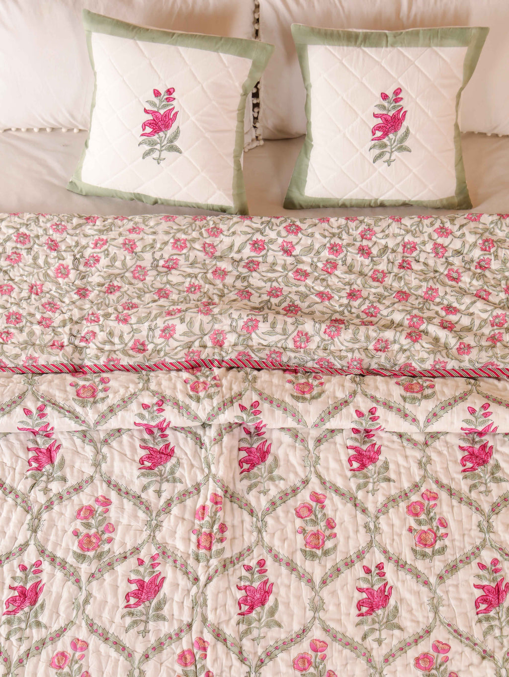 GULNAAR JAAL HAND BLOCK PRINT REVERSIBLE COTTON QUILT/RAZAI