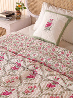 GULNAAR JAAL HAND BLOCK PRINT REVERSIBLE COTTON QUILT/RAZAI