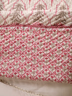 RANI BAGH PINK JAAL HAND BLOCK PRINT REVERSIBLE COTTON QUILT/RAZAI
