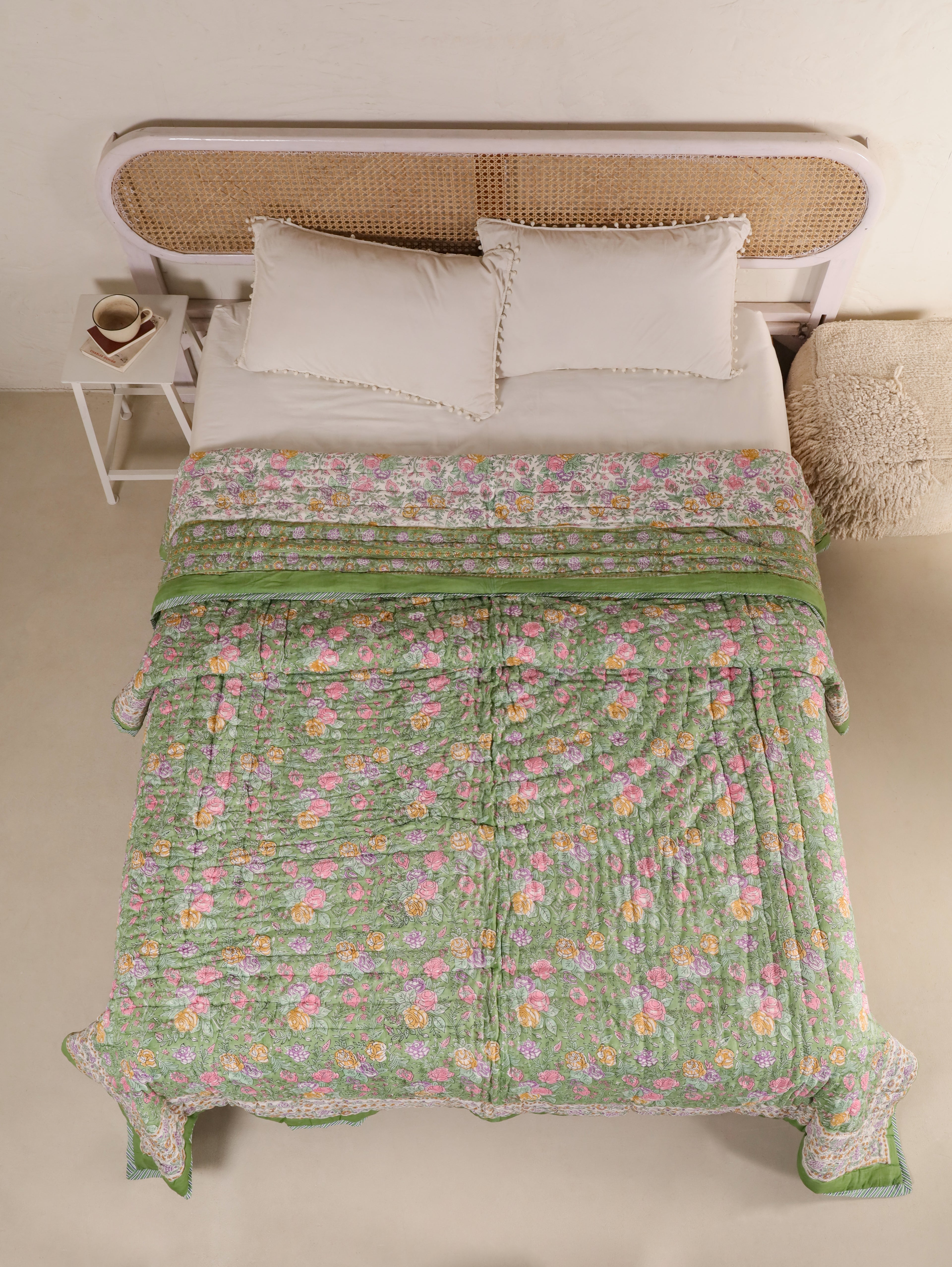 Hand Block Printed Reversible Jaipuri Quilt By Jaipur Hastkar