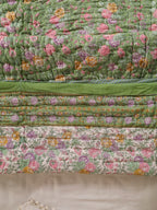 Hand Block Printed Reversible Jaipuri Quilt By Jaipur Hastkar