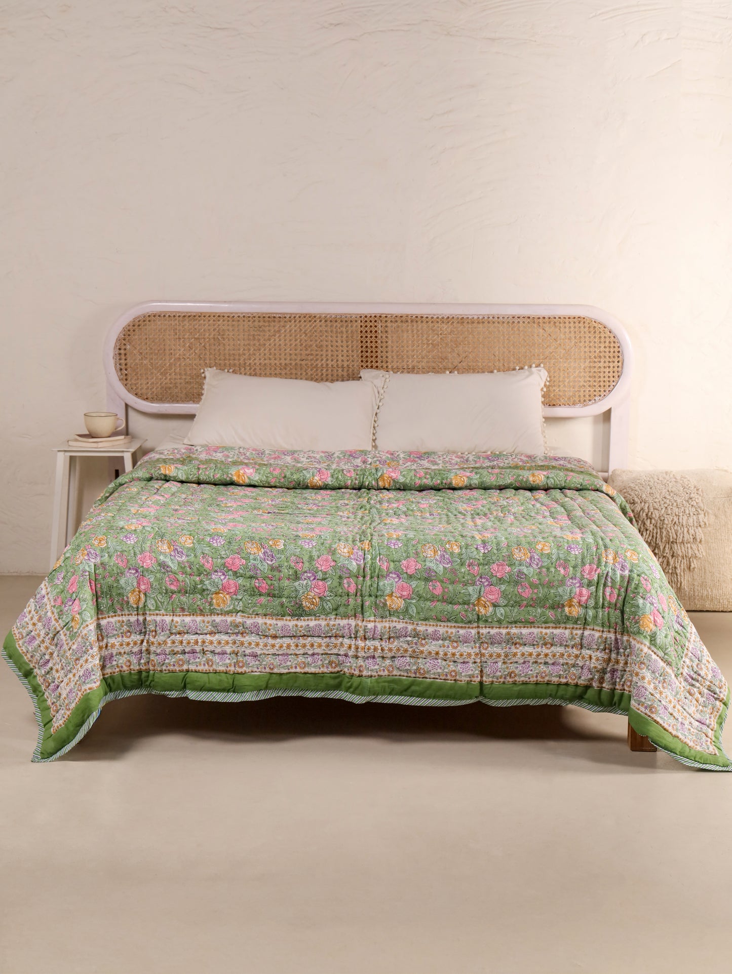 Hand Block Printed Reversible Jaipuri Quilt By Jaipur Hastkar
