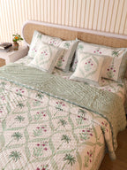 SHAHI MUGHAL MEHRAB HAND BLOCK PRINT 6-PICES BEDDING SET'S