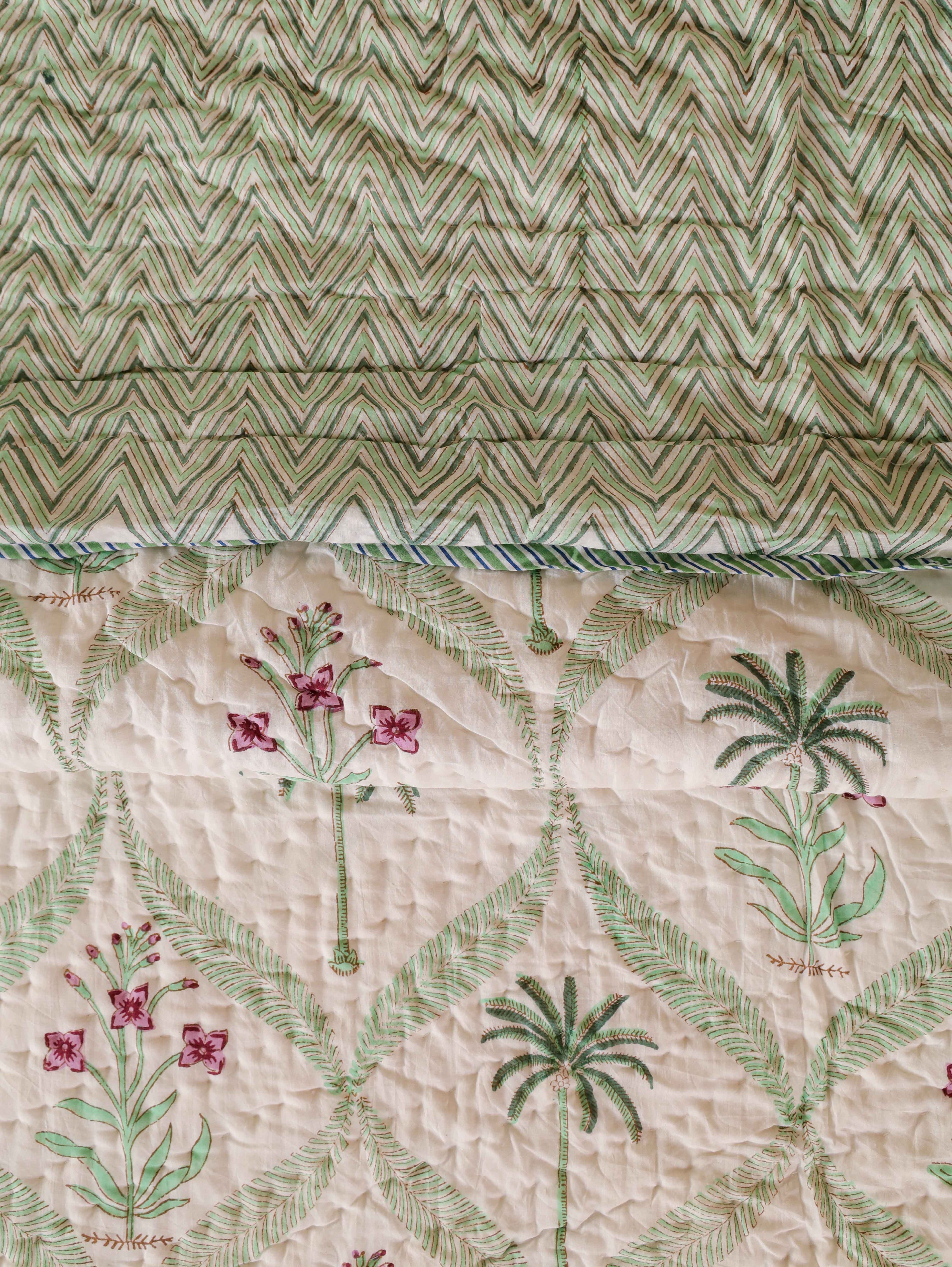 SHAHI MUGHAL MEHRAB HAND BLOCK PRINT 6-PICES BEDDING SET'S