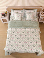 SHAHI MUGHAL MEHRAB HAND BLOCK PRINT 6-PICES BEDDING SET'S
