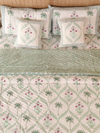 SHAHI MUGHAL MEHRAB HAND BLOCK PRINT 6-PICES BEDDING SET'S