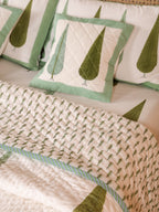 ROYAL GREEN TILAK HAND BLOCK PRINT 6-PICES BEDDING SET'S