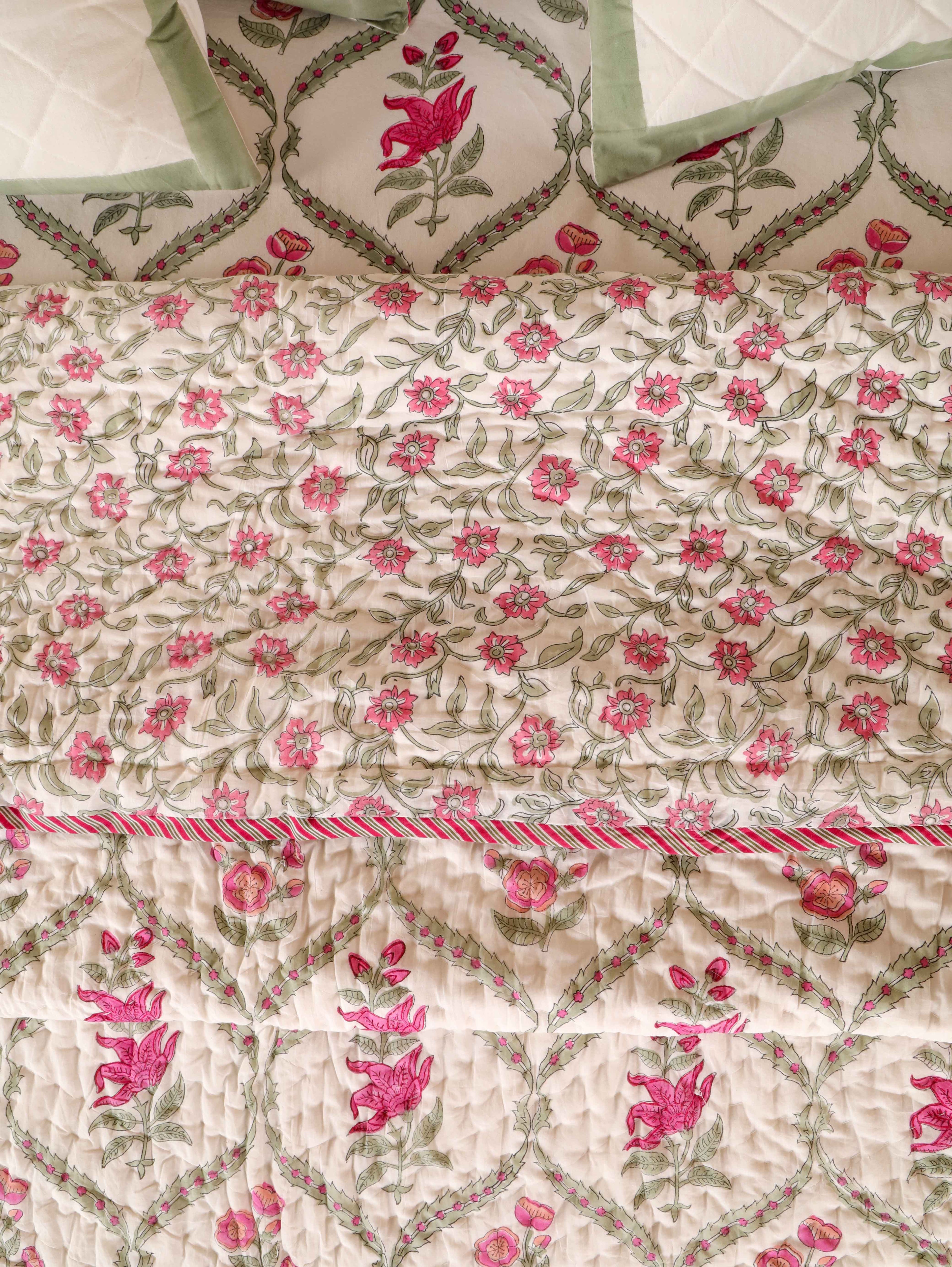 GULNAAR JAAL HAND BLOCK PRINT 6-PICES BEDDING SET'S