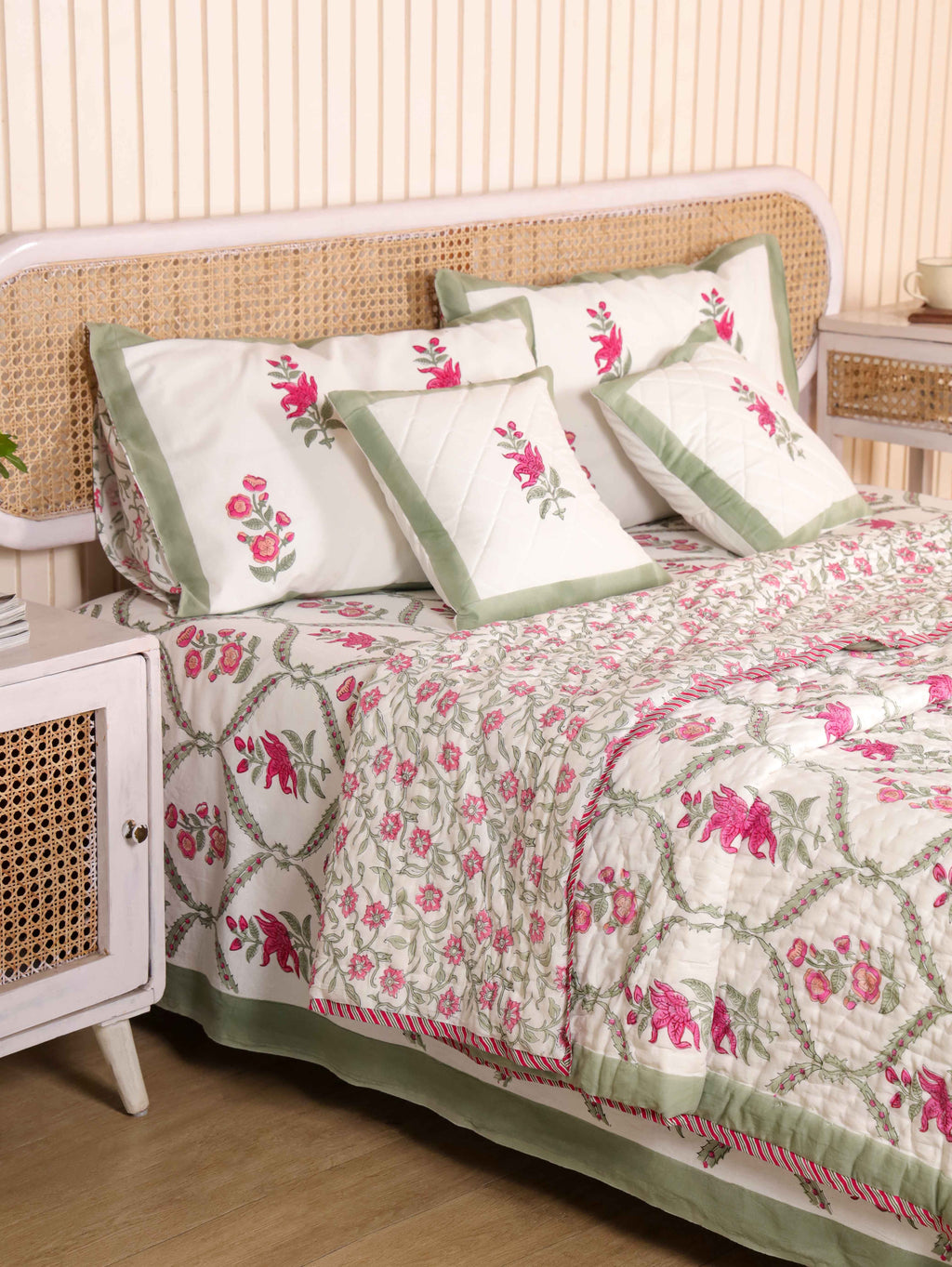 GULNAAR JAAL HAND BLOCK PRINT 6-PICES BEDDING SET'S