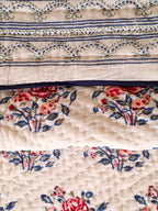 BLUE ROSELAND HAND BLOCK PRINT 6-PICES BEDDING SET'S