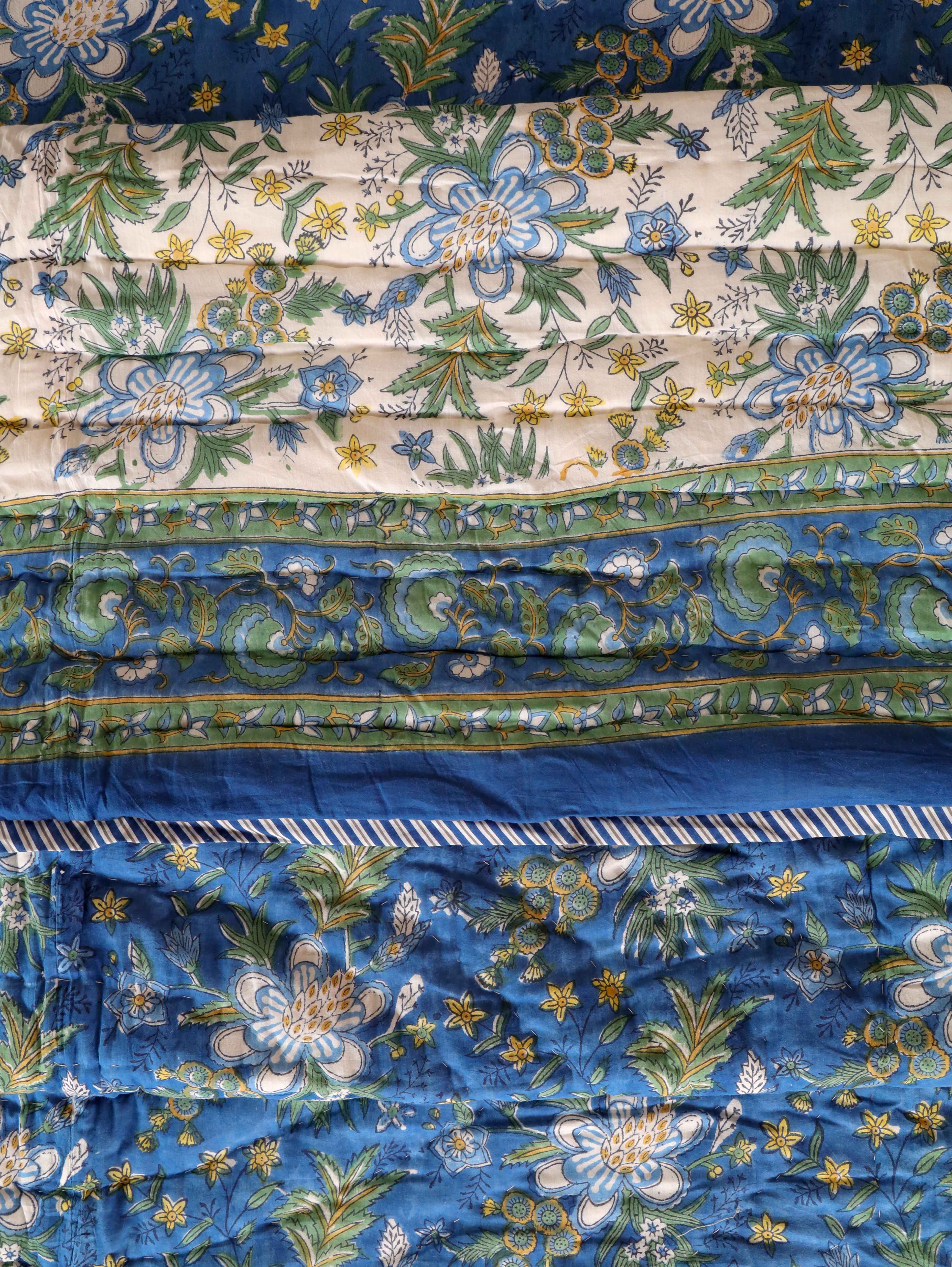ROYAL INDIGO GLORY HAND BLOCK PRINT 6-PICES BEDDING SET'S