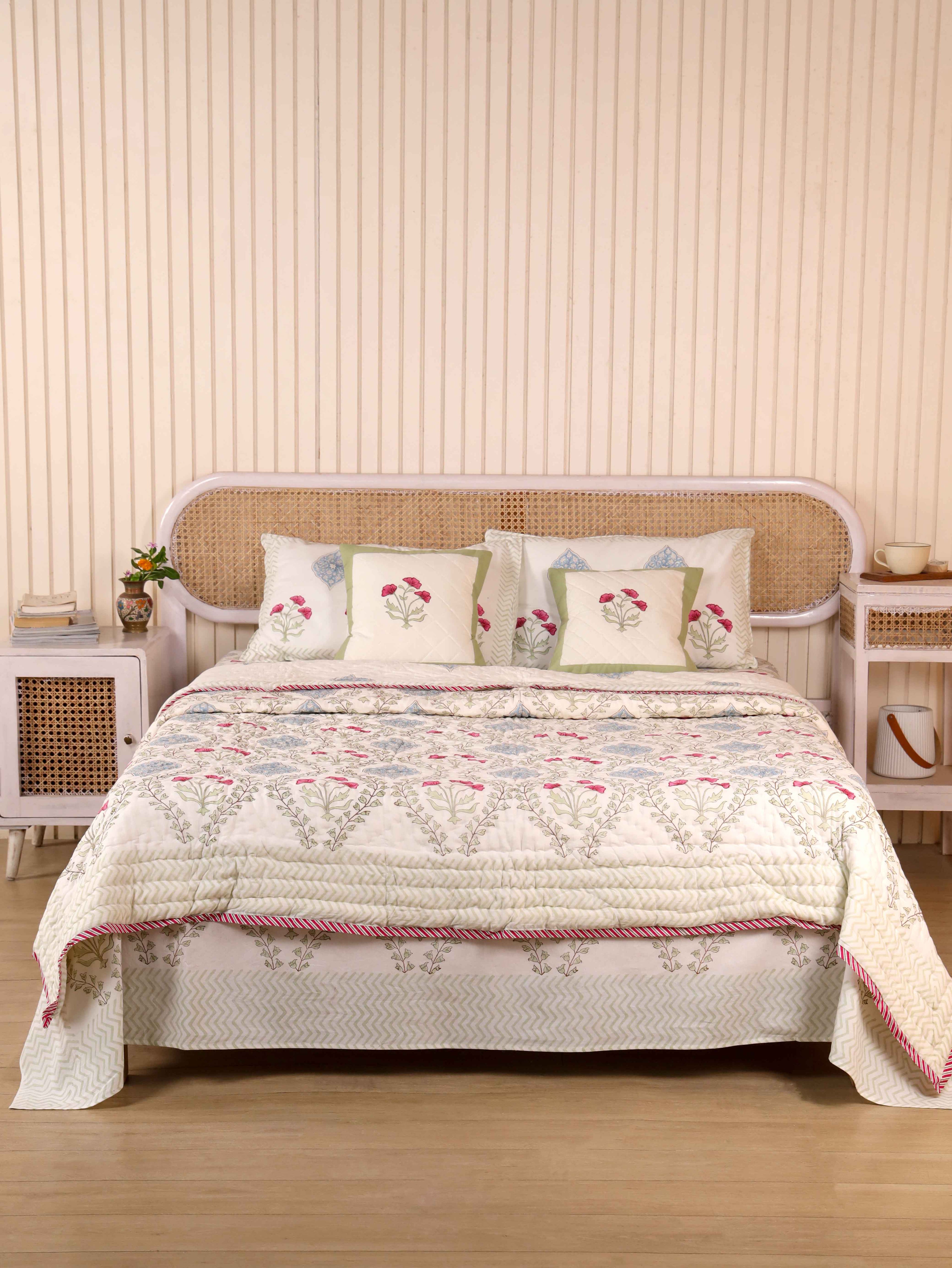 CLASSIC MUGHAL BALE HAND BLOCK PRINT 6-PICES BEDDING SET'S