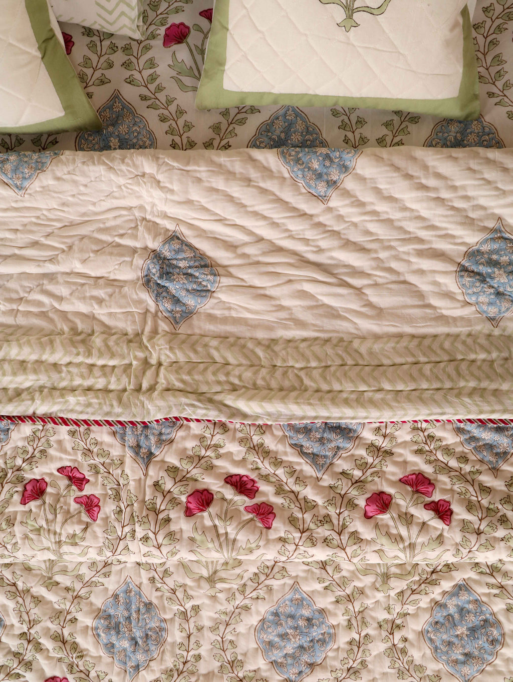 CLASSIC MUGHAL BALE HAND BLOCK PRINT 6-PICES BEDDING SET'S