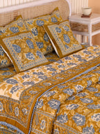 MUSTARD MEHRAB HAND BLOCK PRINT 6'PICES BEDDING SET'S