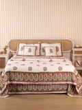 PACIFIC PINK BUTTA HAND BLOCK PRINT 6-PICES BEDDING SET'S