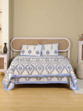 MUGHAL BLUE CHAIN HAND BLOCK PRINT 6-PICES BEDDING SET'S