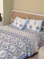 MUGHAL BLUE CHAIN HAND BLOCK PRINT 6-PICES BEDDING SET'S