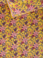 CLASSIC YELLOW MEHRAB HAND BLOCK PRINT COTTON BEDSHEET WITH PILLOW COVER
