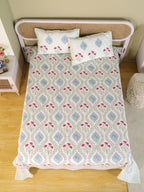 CLASSIC MUGAL BALE HAND BLOCK PRINT COTTON BEDSHEET WITH PILLOW COVER