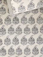 ROYAL BLACK BUTTA HAND BLOCK PRINT COTTON BEDSHEET WITH PILLOW COVER