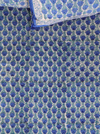 CLASSIC BLUE BUTTI HAND BLOCK PRINT COTTON BEDSHEET WITH PILLOW COVER