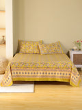ROYAL GOLDEN GLORY HAND BLOCK PRINT COTTON BEDSHEET WITH PILLOW COVER