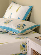 MUGAL MEHRAB GANDEN HAND BLOCK PRINT COTTON BEDSHEET WITH PILLOW COVER
