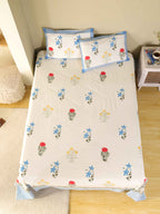 MULTI SPRING HAND BLOCK PRINT COTTON BEDSHEET WITH PILLOW COVER