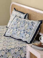 Hand Block Print Jaipuri Cotton Bedsheet With Two Reversible Pillow Cover