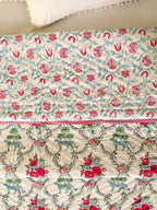 THE ROYAL LEOPARD PRINT HAND BLOCK PRINT REVERSIBLE COTTON QUILT/RAZAI