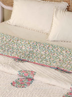 CLASSIC ROYAL MUGAL MOTIF HAND BLOCK PRINT REVERSIBLE COTTON QUILT/RAZAI